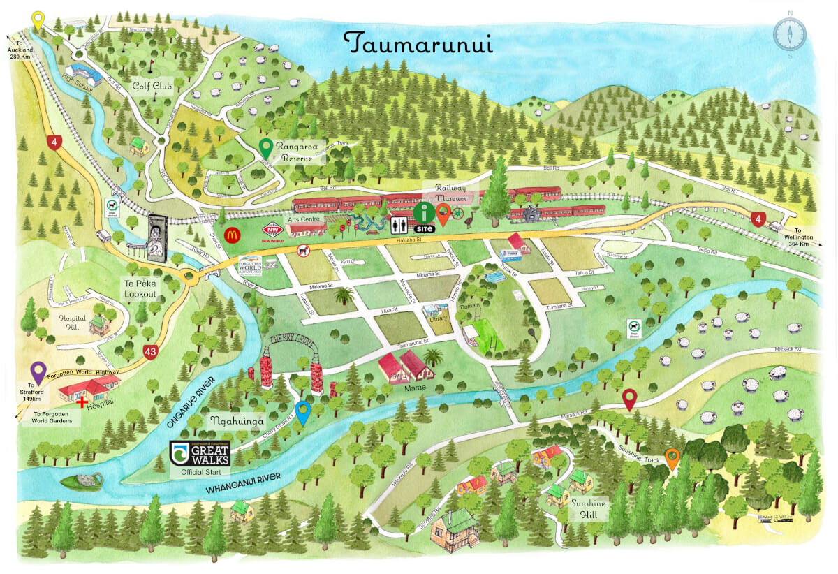 Taumarunui Map Taumarunui Township map
